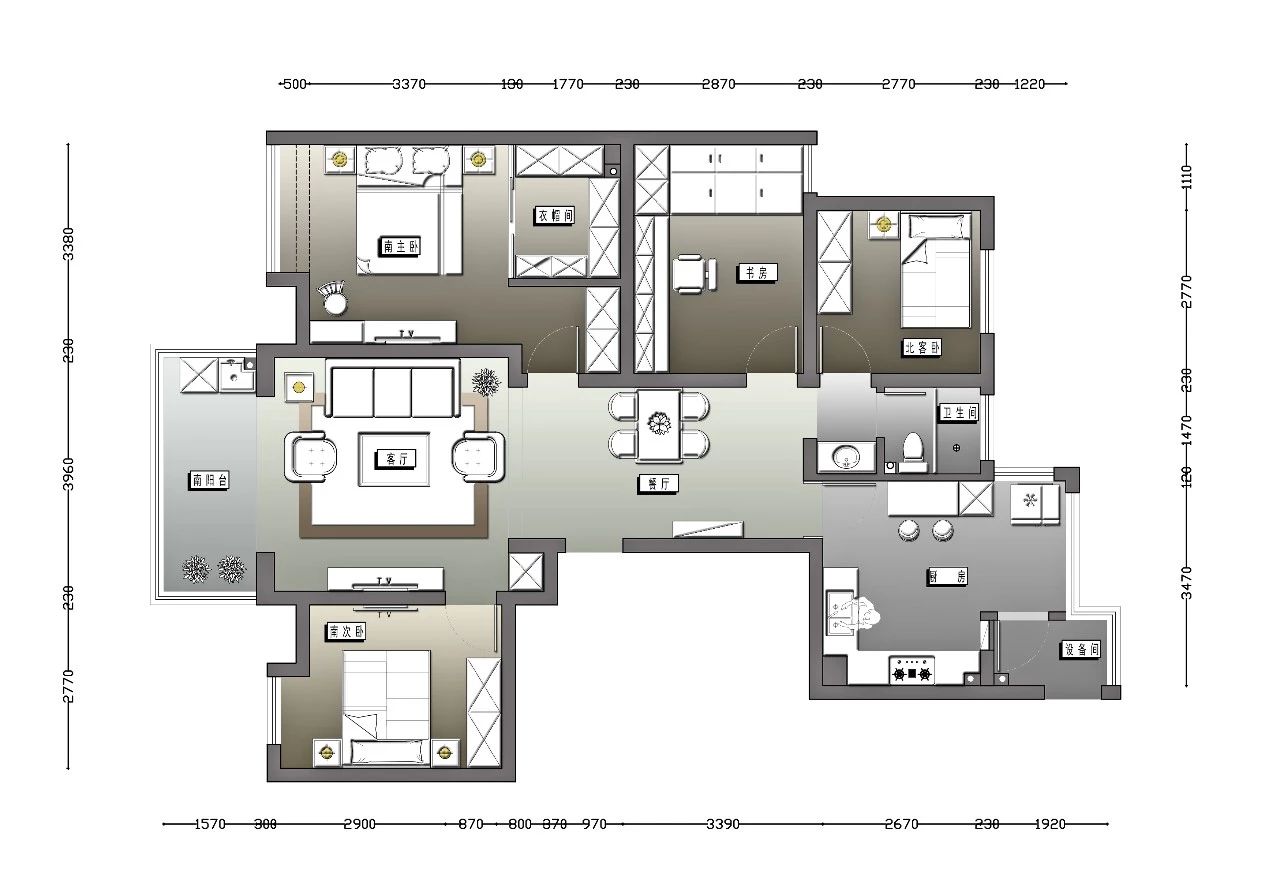南京紫金未來城140平米簡(jiǎn)約法式風(fēng)格裝修  古典和現(xiàn)代的結(jié)合11