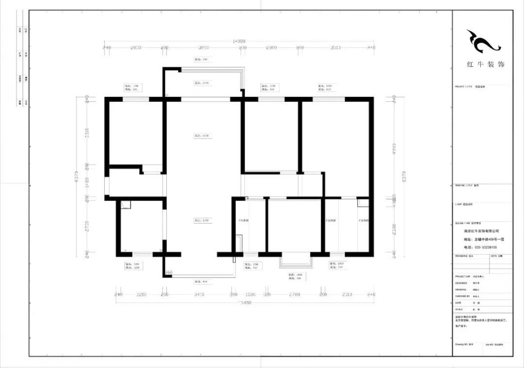 南京保利國際社區(qū)142平米現(xiàn)代簡約風(fēng)格裝修01原始戶型圖