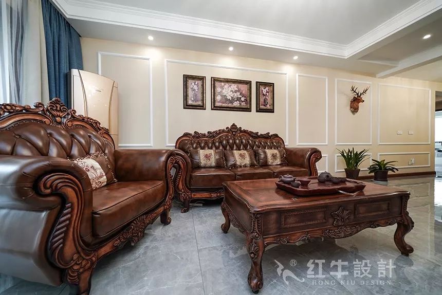 碧桂園鳳鳴苑160㎡簡美風格--喜歡深色家具的看過來04客廳效果