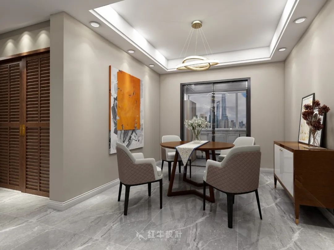 熊皓宇_同曦國際廣場140㎡輕奢風(fēng)格--改善性住房應(yīng)該這樣設(shè)計07餐廳設(shè)計_餐廳