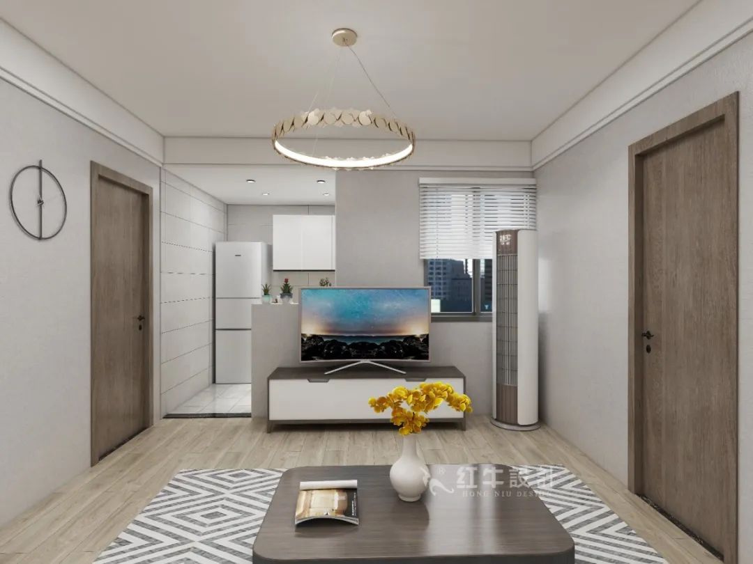 劉萍萍_花崗鴻福城132㎡現(xiàn)代簡約風(fēng)格_兩套小戶型打通變大宅，中西雙廚房+衣帽間打造品質(zhì)生活！07客廳