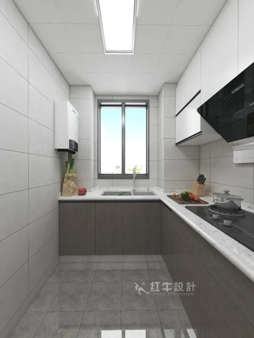 劉萍萍_花崗鴻福城132㎡現(xiàn)代簡約風(fēng)格_兩套小戶型打通變大宅，中西雙廚房+衣帽間打造品質(zhì)生活！10廚房