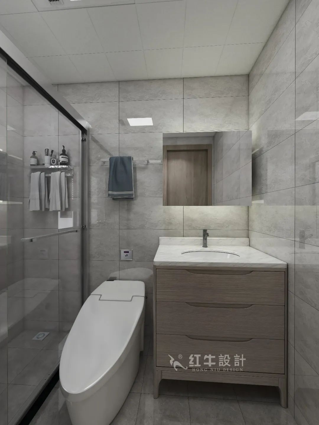 劉萍萍_花崗鴻福城132㎡現(xiàn)代簡約風(fēng)格_兩套小戶型打通變大宅，中西雙廚房+衣帽間打造品質(zhì)生活！15衛(wèi)生間