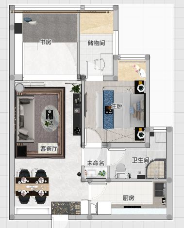 魏明花_明發(fā)財(cái)富中心63㎡新中式風(fēng)格--小戶(hù)型大利用08平面布置圖