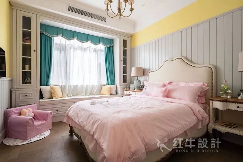 魏利利_紅牛設(shè)計--保利金地貝克灣125㎡美式風格07效果圖欣賞_臥室