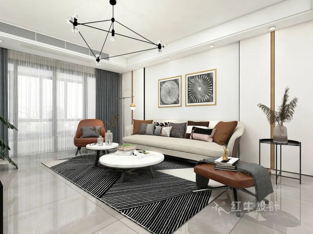 蔣琛_紅牛設計--電建洺悅府160㎡現(xiàn)代風格01客廳
