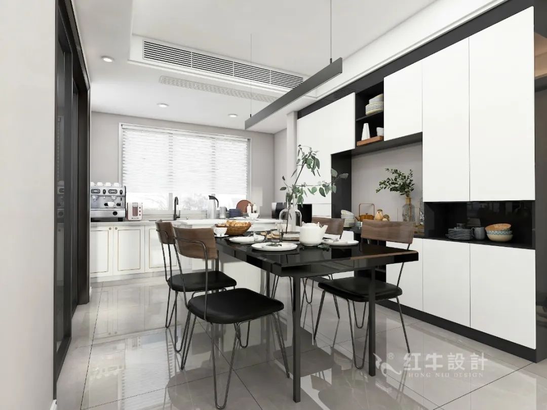 蔣琛_紅牛設計--電建洺悅府160㎡現(xiàn)代風格07效果圖欣賞_餐廳