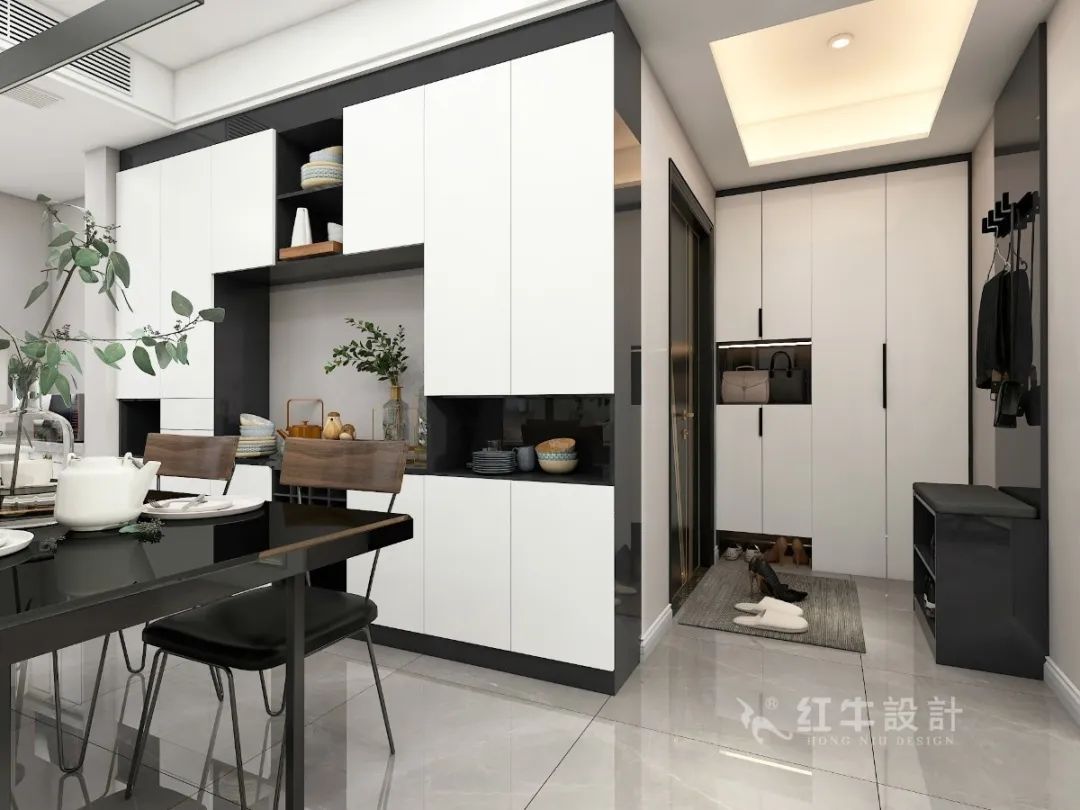 蔣琛_紅牛設計--電建洺悅府160㎡現(xiàn)代風格08效果圖欣賞_玄關