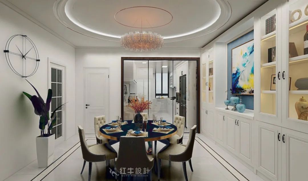 魏明花_紅牛設(shè)計--大名城 · 紫金九號118㎡輕奢風(fēng)格06效果圖欣賞_餐廳