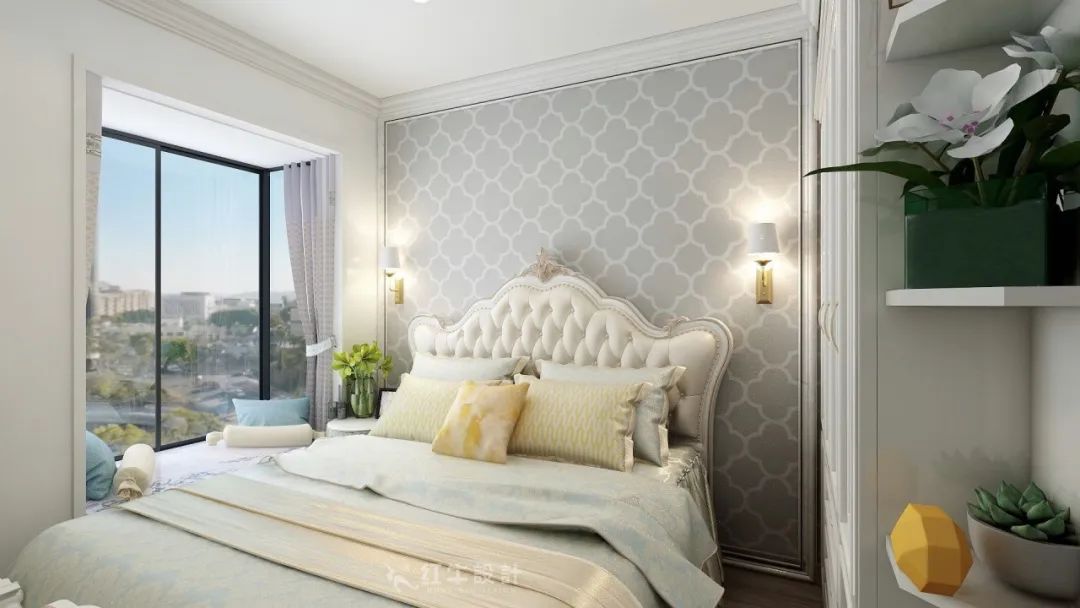 魏明花_紅牛設(shè)計--大名城 · 紫金九號118㎡輕奢風(fēng)格07效果圖欣賞_主臥