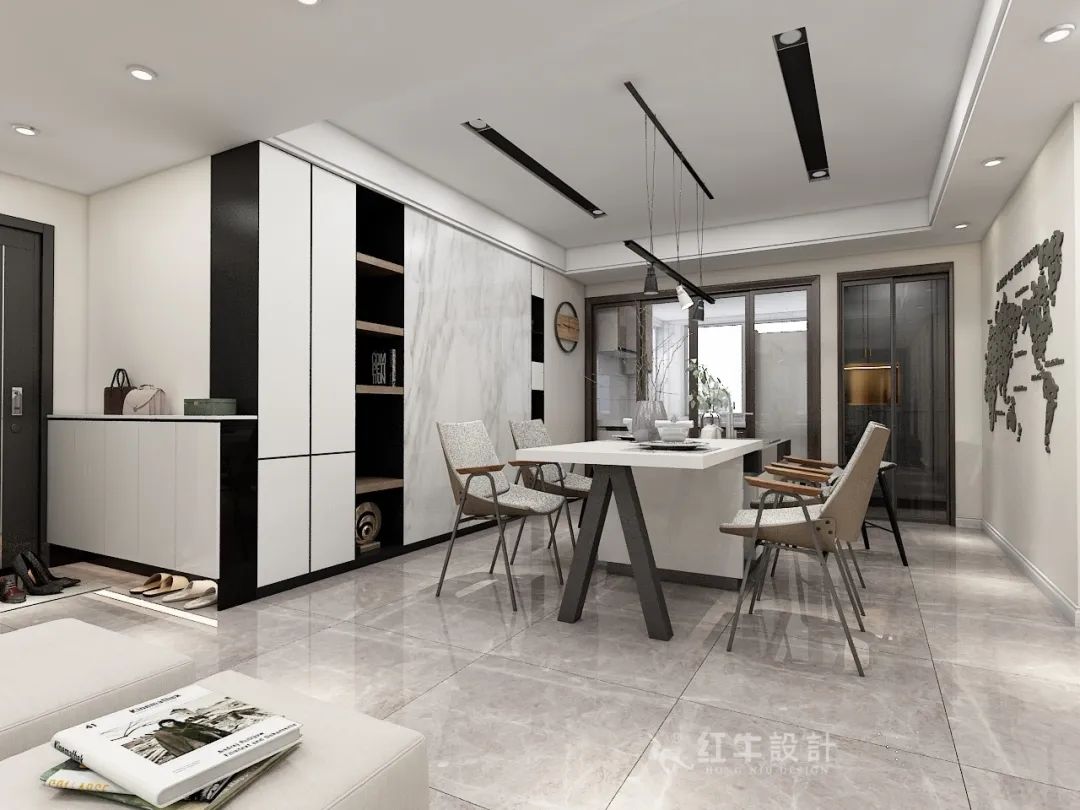 仇美蓉_紅牛設(shè)計(jì)--大名城 · 紫金九號(hào)128㎡現(xiàn)代簡約05效果圖欣賞_餐廳