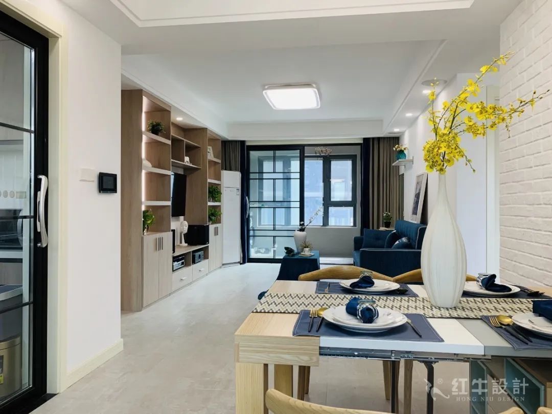 孟憲濤_保利國際社區(qū)115㎡現(xiàn)代北歐--簡潔明亮之家，一人獨居太愜意！06實景效果_客餐廳