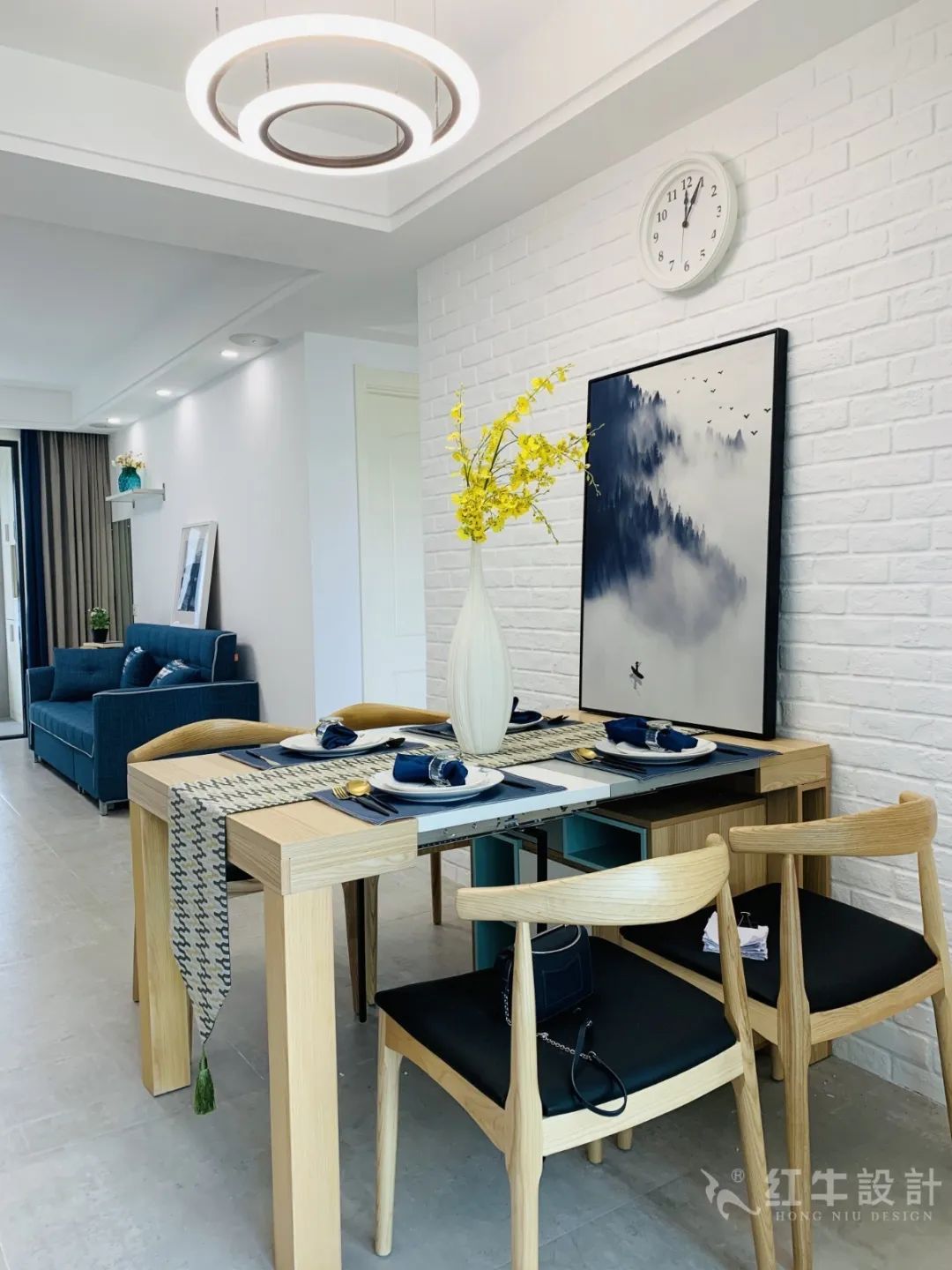 孟憲濤_保利國際社區(qū)115㎡現(xiàn)代北歐--簡潔明亮之家，一人獨居太愜意！10實景效果_客餐廳