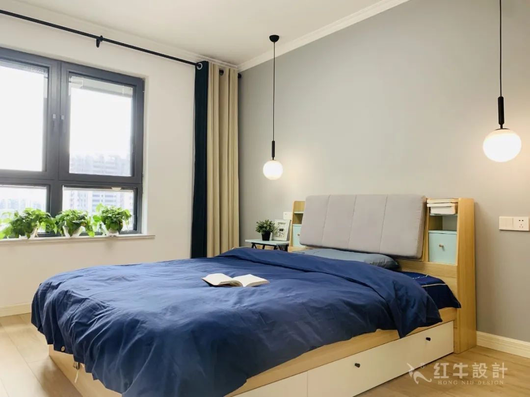 孟憲濤_保利國際社區(qū)115㎡現(xiàn)代北歐--簡潔明亮之家，一人獨居太愜意！13實景效果_主臥