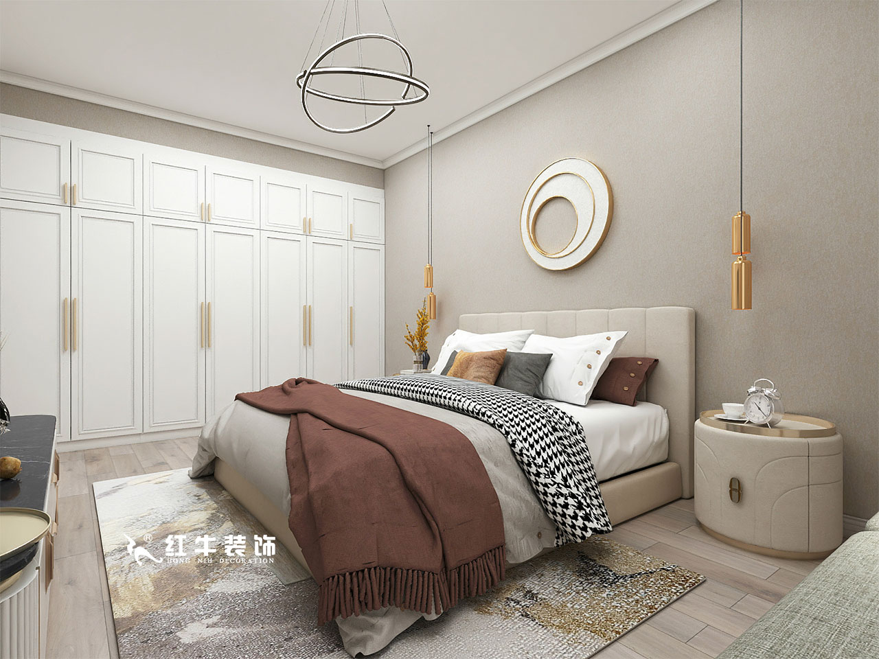 顧娟_金地都會意境118㎡現(xiàn)代風(fēng)格--弧形沙發(fā)設(shè)計，獨(dú)特有創(chuàng)意！07主臥設(shè)計