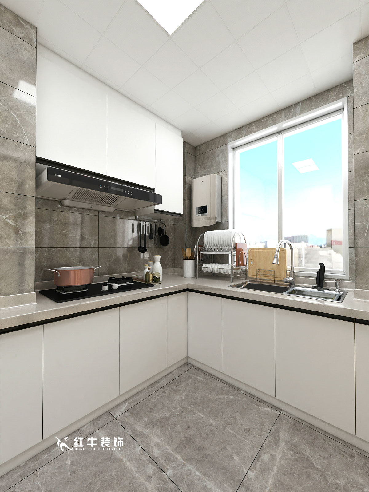 顧娟_金地都會意境118㎡現(xiàn)代風(fēng)格--弧形沙發(fā)設(shè)計，獨(dú)特有創(chuàng)意！06餐廳設(shè)計_廚房+