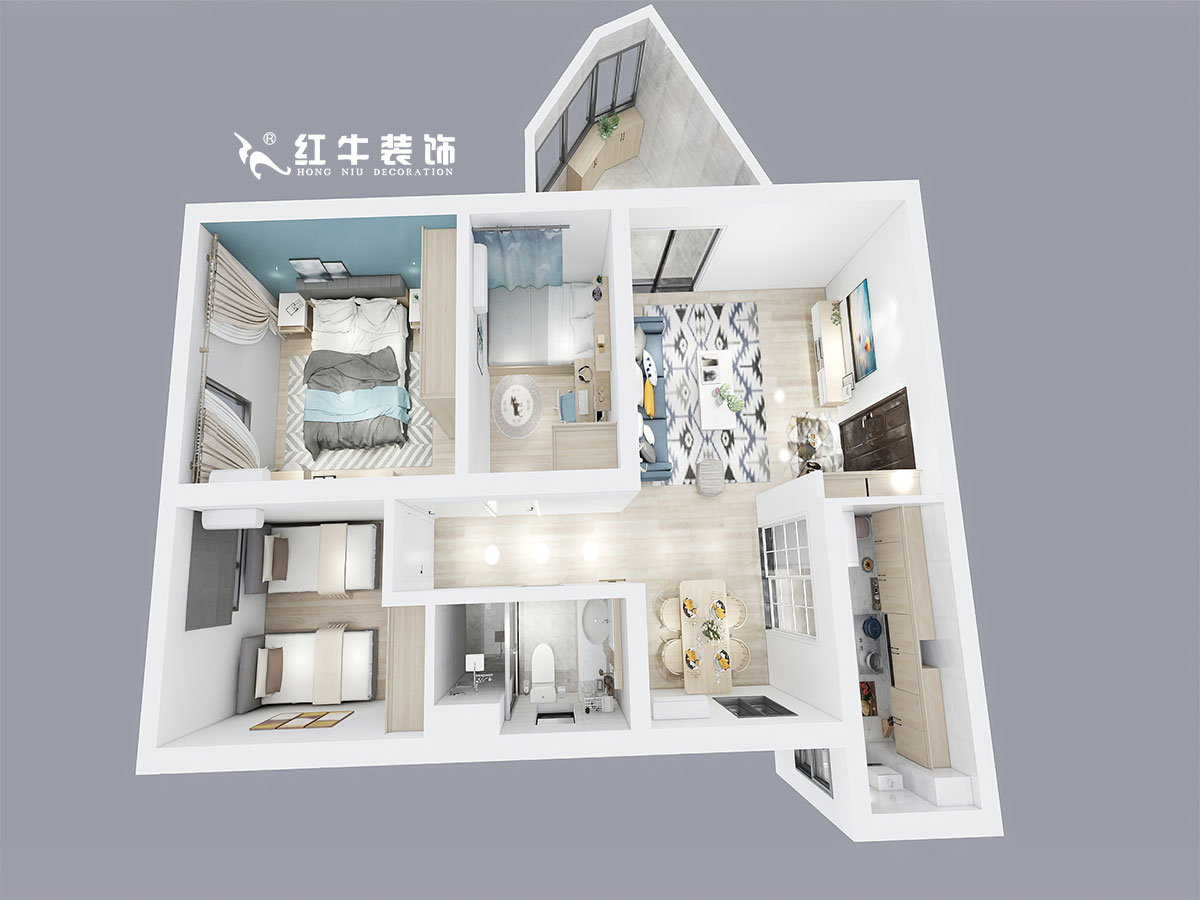 劉小勇_南灣營(yíng)寧康苑38-303-90㎡-現(xiàn)代簡(jiǎn)約風(fēng)格_鳥(niǎo)瞰圖