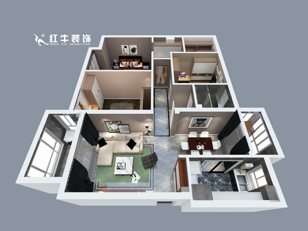 劉小勇_電建洺悅府二期12-102-137㎡-現(xiàn)代簡(jiǎn)約風(fēng)格_鳥(niǎo)瞰圖