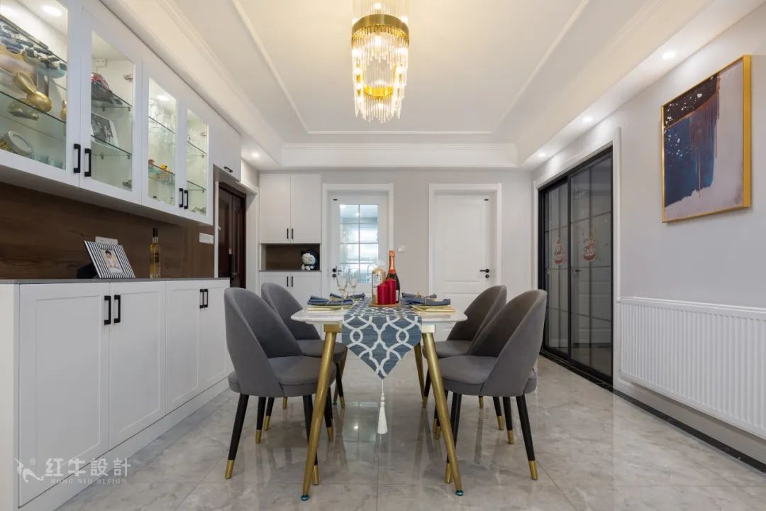 85后夫婦的美式輕奢家，起名“海藍(lán)之謎”！05餐廳