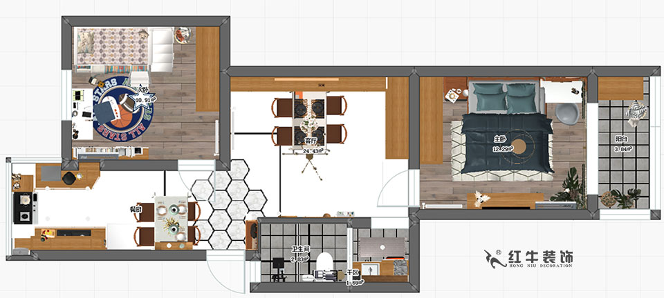 孟憲濤_寧工新寓144號501-70㎡-現(xiàn)代北歐風格00彩平圖