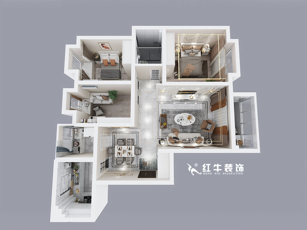 仇美蓉_名城世家12-301-110㎡-現(xiàn)代輕奢風格00鳥瞰圖