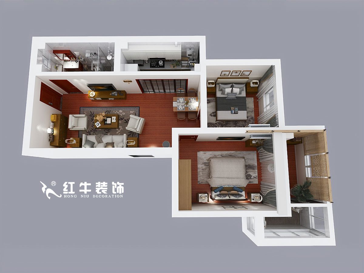 賈庭_宏鷹花園5-202-87㎡-現(xiàn)代中式風格00鳥瞰圖