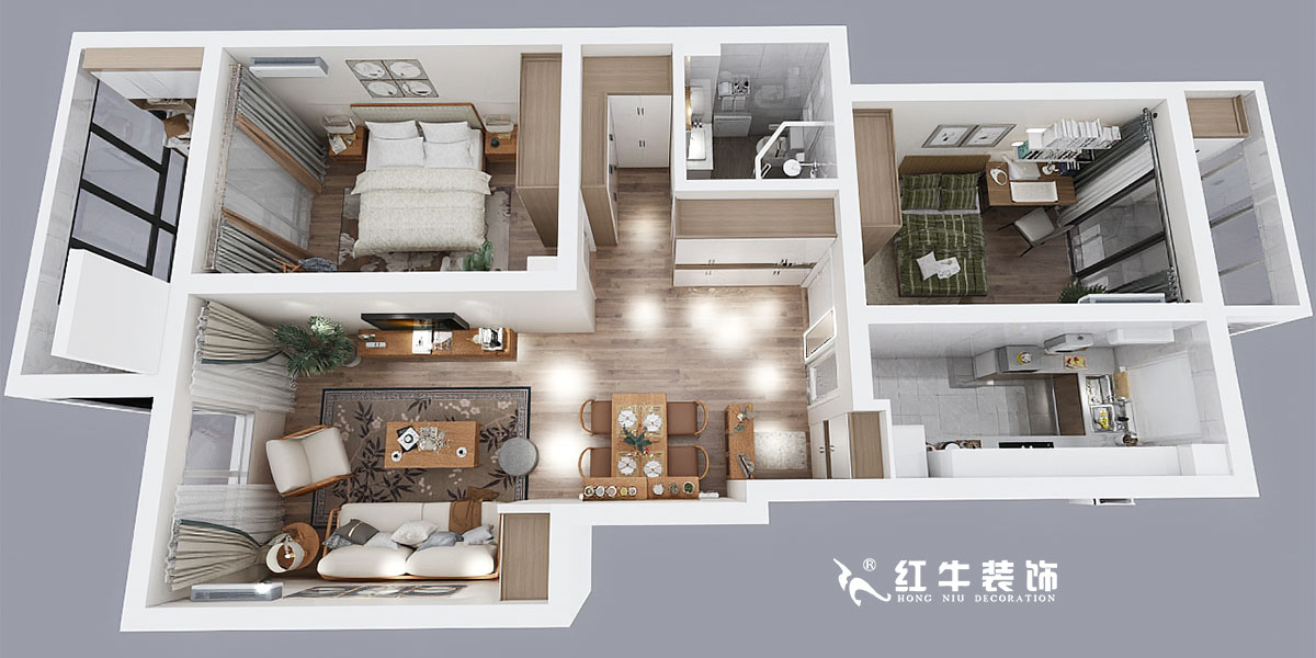 劉小勇_東郊美樹(shù)苑6-202-100㎡-現(xiàn)代簡(jiǎn)約風(fēng)格_2室1衛(wèi)_成品家¥15萬(wàn)00鳥(niǎo)瞰圖