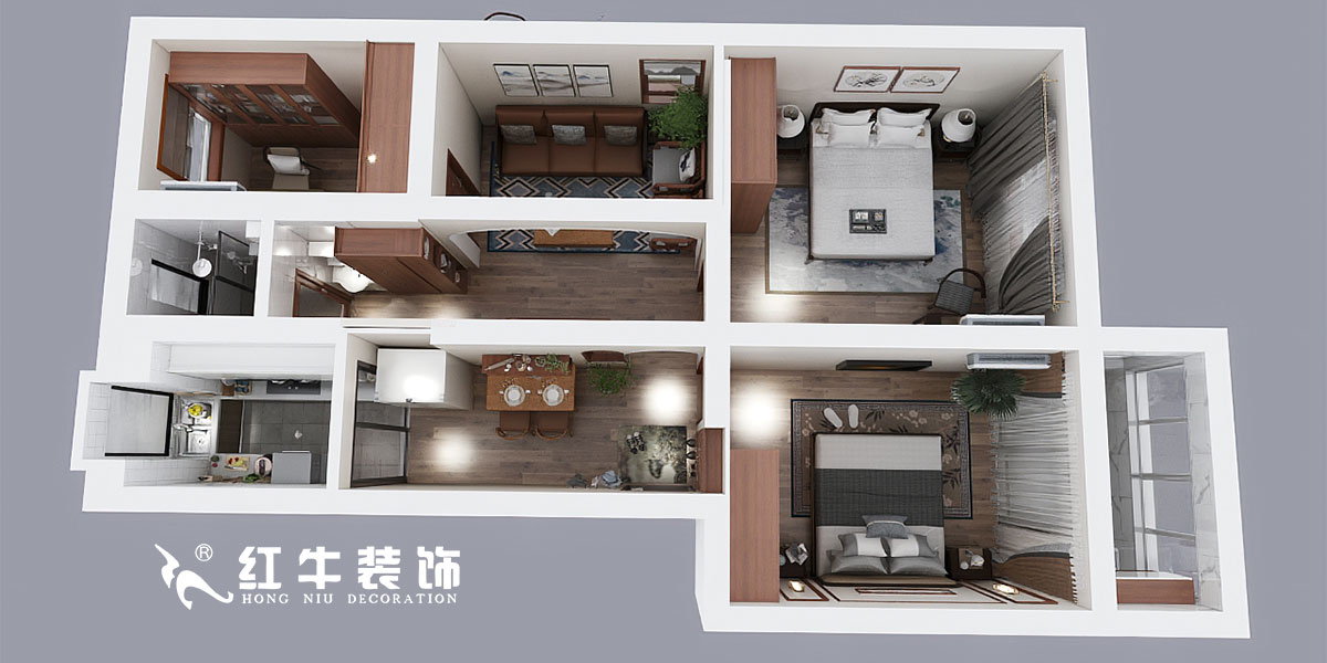 魏明花_西康路3號11-301-85㎡-簡約風格_3室2廳1衛(wèi)00鳥瞰圖