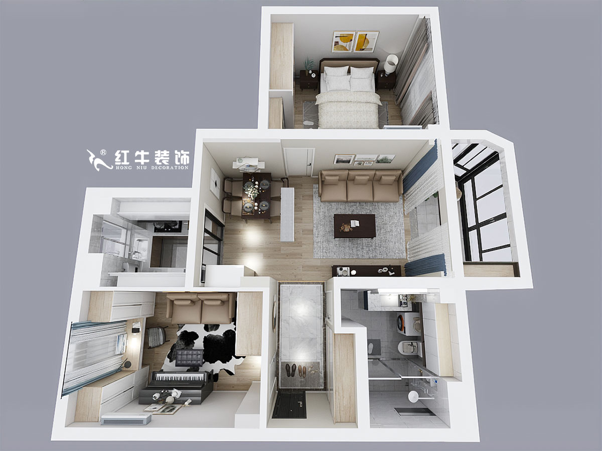 顧娟_鎖金二村21-907-85㎡-現(xiàn)代輕奢風(fēng)格_2室2廳1衛(wèi)_定制家¥113950→00鳥瞰圖