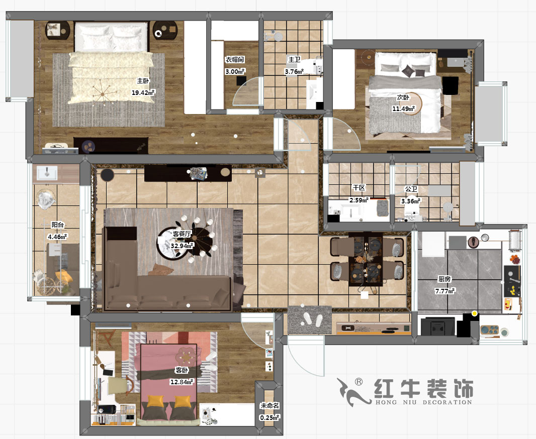 郭志成_宏圖上水園25-1104-130㎡-現(xiàn)代簡約風(fēng)格_3室2廳2衛(wèi)(老房裝修)_定制家¥134817