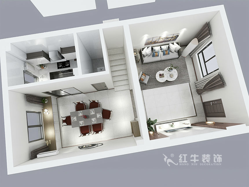 陸利民_香地美舍602-156㎡-新中式風格_5室2廳3衛(wèi)（新房裝修）_定制家￥208000_全包25萬00_13一樓鳥瞰圖