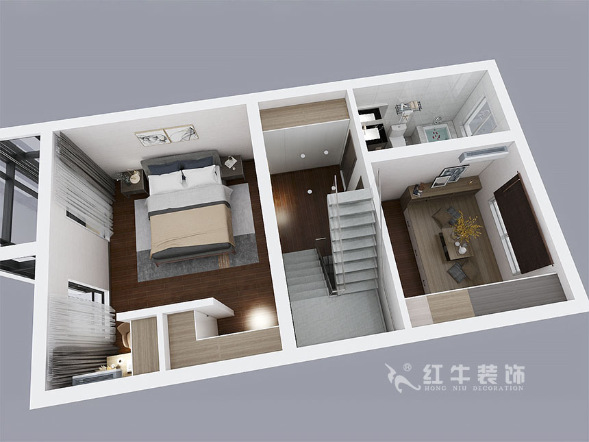 陸利民_香地美舍602-156㎡-新中式風格_5室2廳3衛(wèi)（新房裝修）_定制家￥208000_全包25萬00_15三樓鳥瞰圖