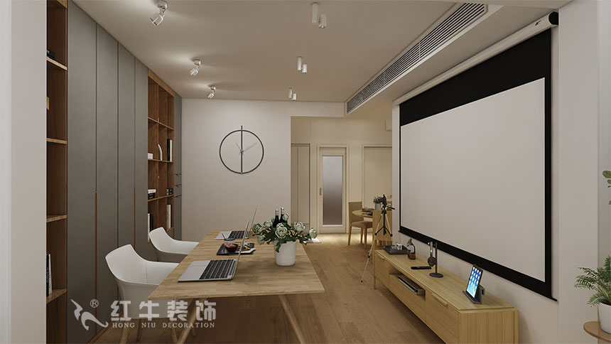 魏利利_津橋華府82㎡現(xiàn)代簡(jiǎn)約｜顛覆傳統(tǒng)客廳，即是休閑書(shū)吧又是影院05客廳