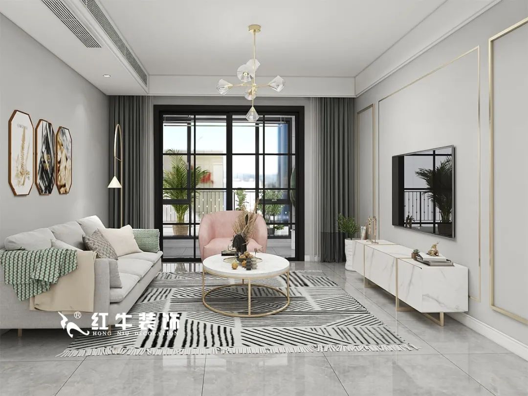 劉萍萍_仙龍灣山莊90㎡輕奢風(fēng)格｜加入一點(diǎn)金屬線條，這個(gè)家高級又溫柔！03