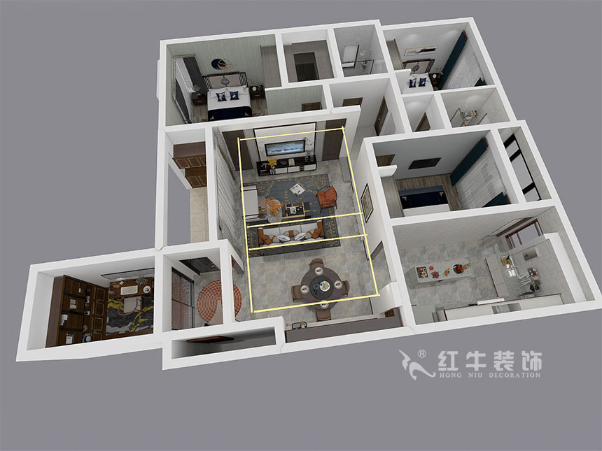 魏利利_北江豪庭48-104-130㎡-美式輕奢風(fēng)格_3室2廳2衛(wèi)(毛坯裝修)_定制家¥205685_全包20萬00_04鳥瞰圖