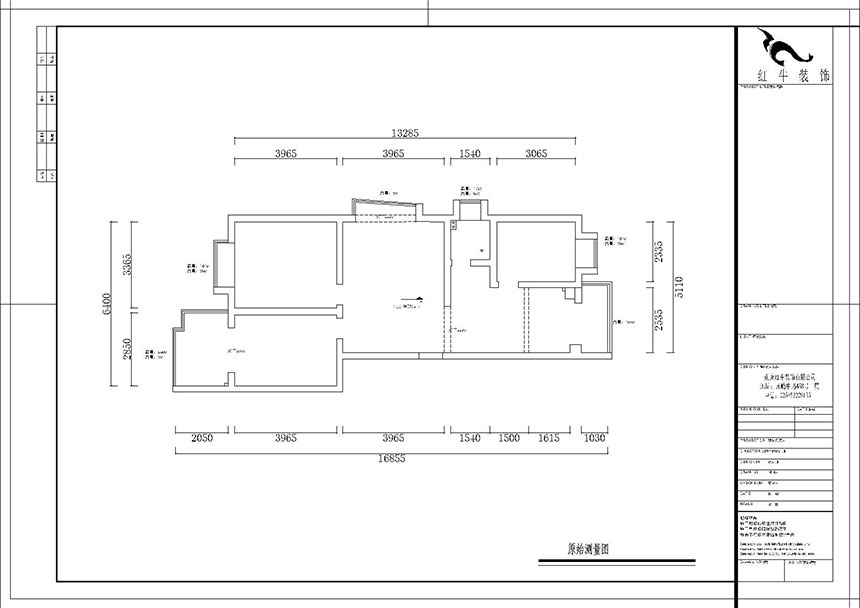 熊皓宇_東城水岸6-B-204-100㎡-現(xiàn)代簡約風(fēng)格_3室2廳1衛(wèi)（老房翻新）_成品家￥165270_全包14萬00_01原始結(jié)構(gòu)圖