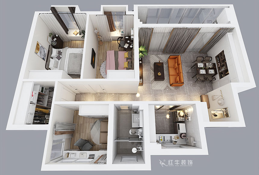 仇美蓉_語山苑7-1-501-99㎡-現(xiàn)代風(fēng)格_3室2廳2衛(wèi)（新房裝修）_成品家￥121919_全包12