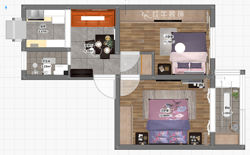 朱明琪|龍?bào)粗新?84-202-56㎡-現(xiàn)代風(fēng)格|2室1廳1衛(wèi)|老房裝修|定制家¥85969|全包9萬(wàn)|00_03彩平圖