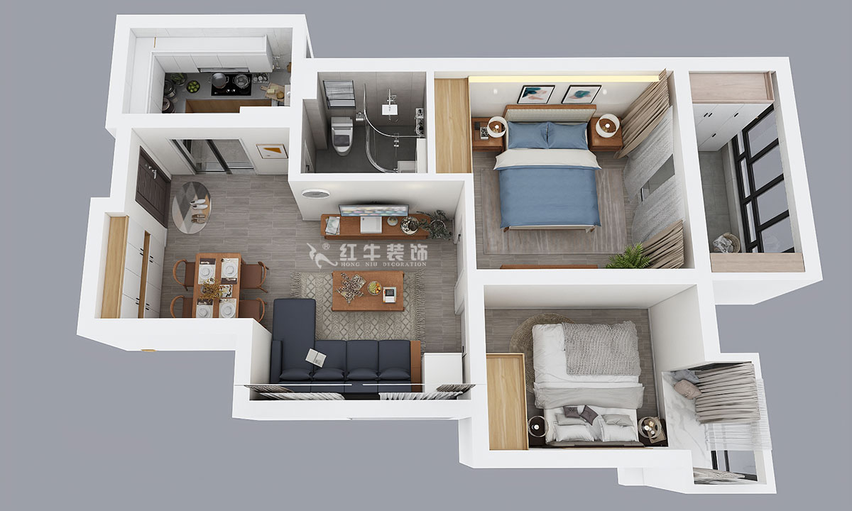 朱彥|萬(wàn)壽花苑5-2-1009-68㎡-現(xiàn)代簡(jiǎn)約風(fēng)格|2室1廳1衛(wèi)|老房裝修|成品家¥109300|全包11萬(wàn)|00_04鳥瞰圖