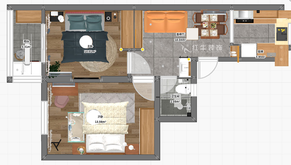 劉小勇|水佐崗48巷5號院9-402-56㎡-現(xiàn)代風格|2室1廳1衛(wèi)|老房裝修|定制家¥120000|全包9