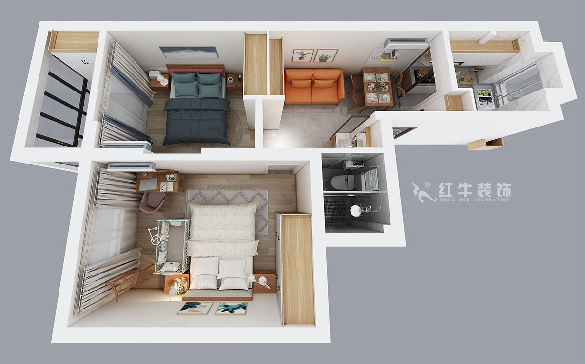 劉小勇|水佐崗48巷5號院9-402-56㎡-現(xiàn)代風格|2室1廳1衛(wèi)|老房裝修|定制家¥120000|全包9