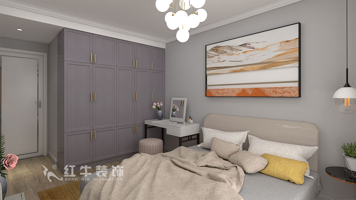 朱明琪|御道嘉庭8-110-82㎡-現(xiàn)代簡約風格|2室2廳1衛(wèi)|新房裝修|定制家¥123516|全包12萬|04主臥