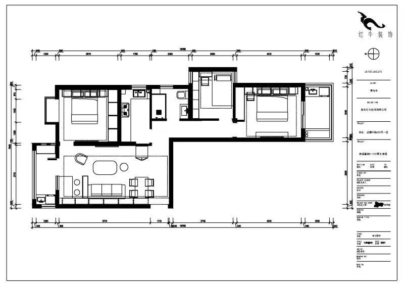 朱明琪｜御道嘉庭8-1105-109㎡-現(xiàn)代簡(jiǎn)約風(fēng)格｜3室2廳1衛(wèi)｜新房裝修｜定制家￥155777｜全包15萬(wàn)｜00_02平面布置圖