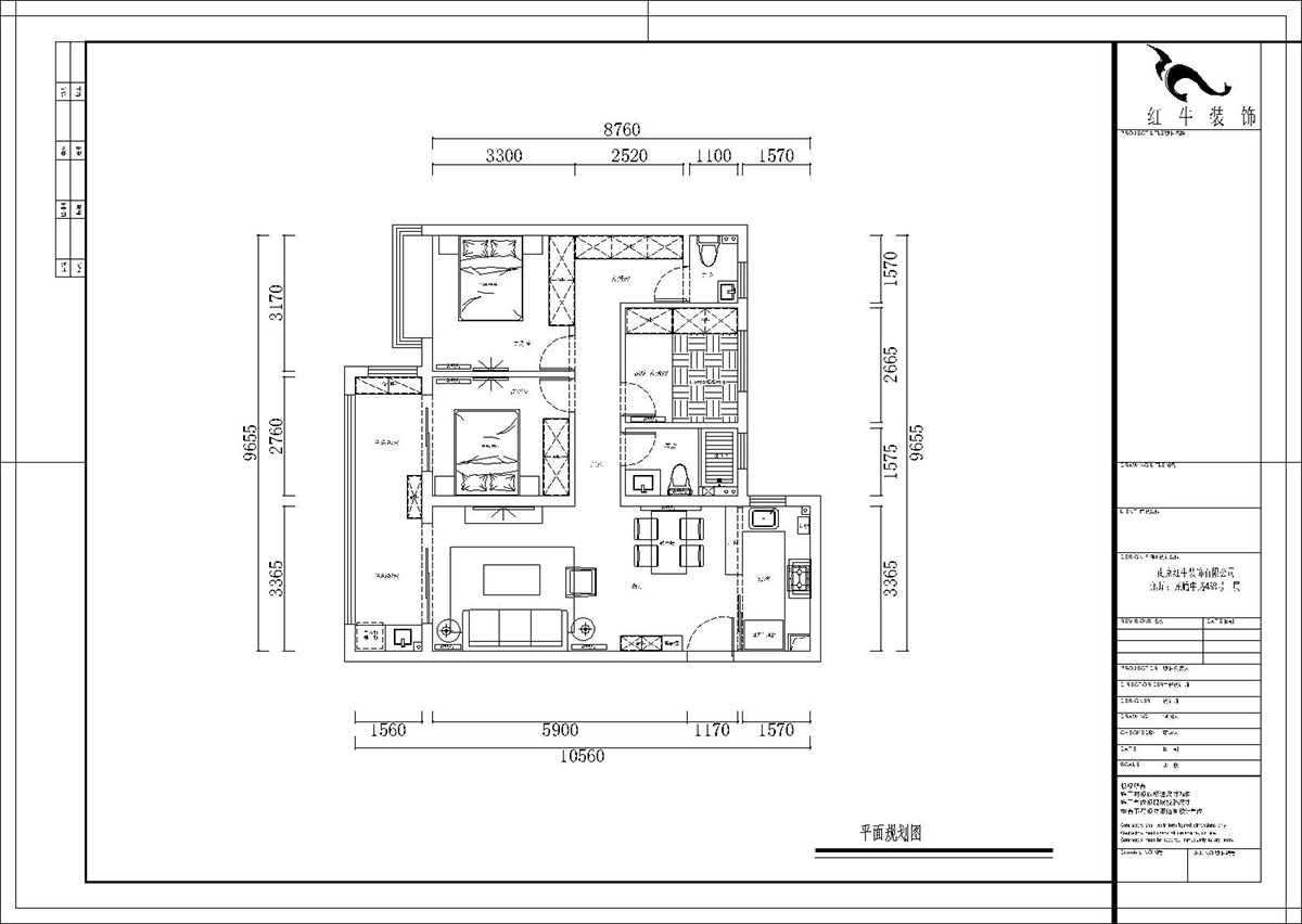 熊浩宇｜藍(lán)光·睿創(chuàng)新筑5-1004-110㎡-簡美風(fēng)格｜3室2廳2衛(wèi)｜新房裝修｜定制家￥231400｜全包20萬｜00_02平面規(guī)劃圖