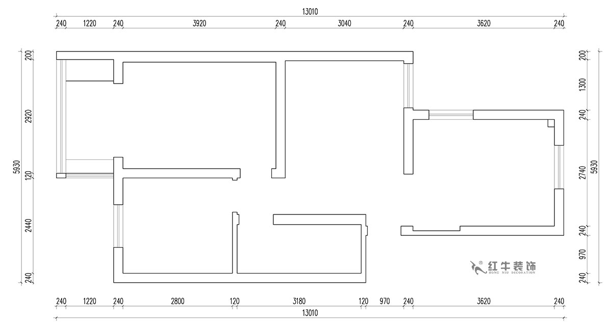 朱明琪|富康新村8-204-63㎡-北歐原木風格|2室2廳1衛(wèi)|老房翻新|定制家¥112770|全包11萬|00_01原始結(jié)構(gòu)圖
