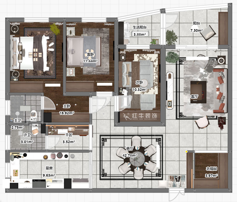 劉小勇｜新大都廣場(chǎng)乙棟21D-150㎡-現(xiàn)代中式風(fēng)格｜3室2廳2衛(wèi)｜老房裝修｜定制家￥219000｜全包22