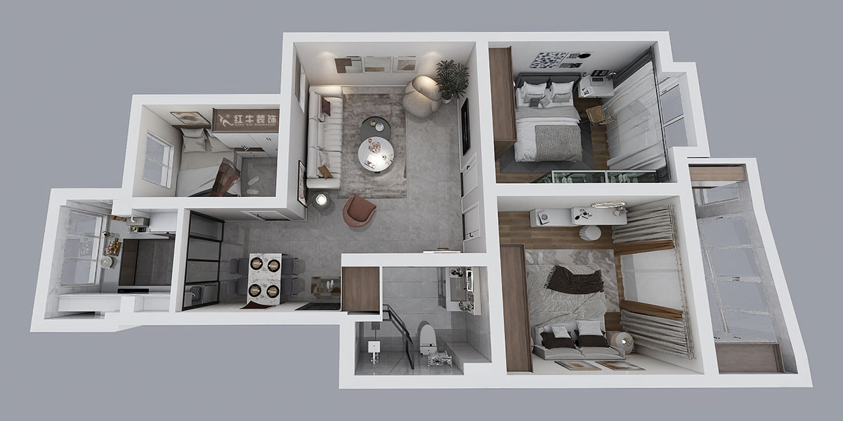 劉萍萍|福潤(rùn)雅居福潤(rùn)園33-6-411-98㎡-簡(jiǎn)約風(fēng)格|3室2廳1衛(wèi)|老房裝修|定制家|全包13