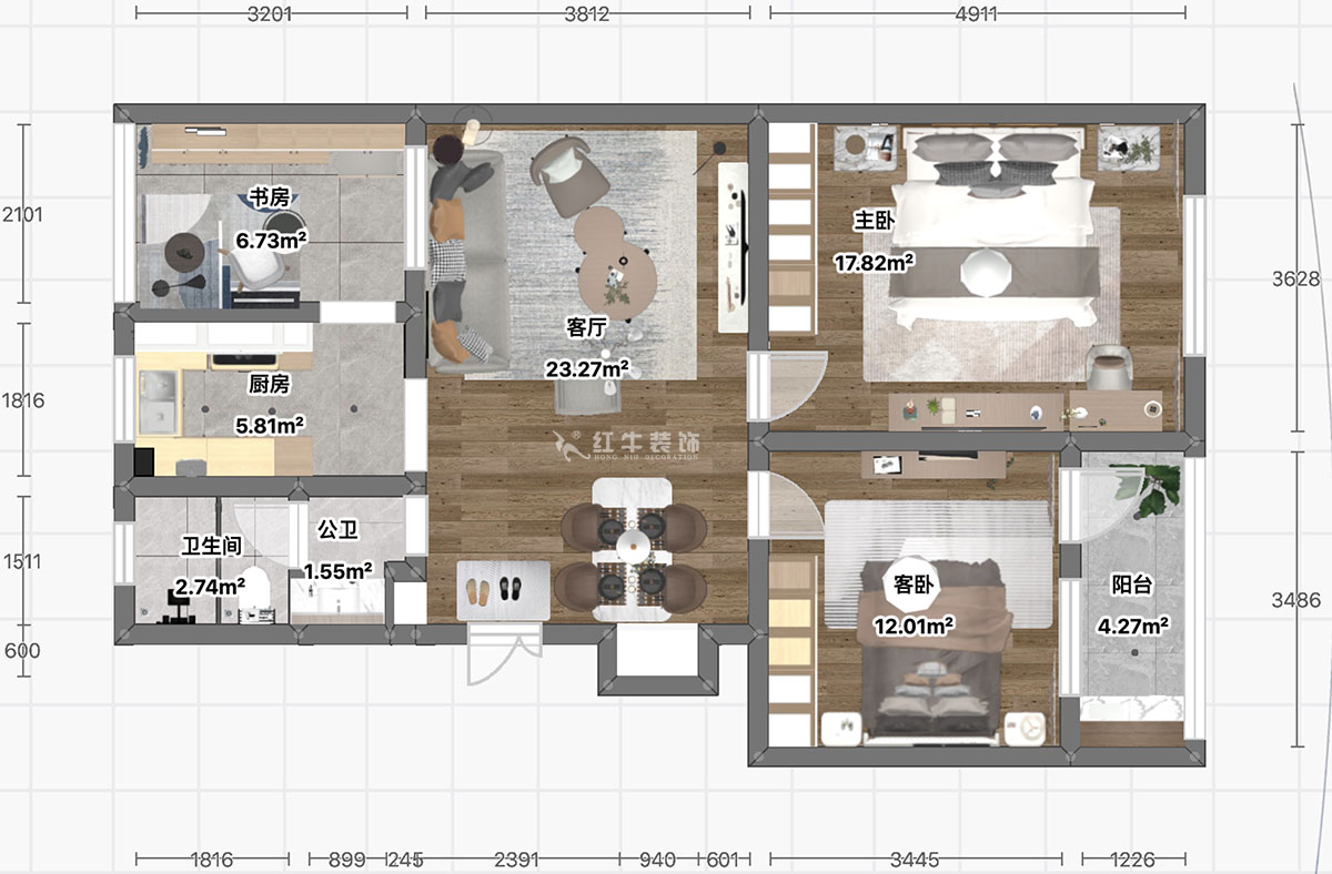 顧娟|苜蓿園大街238號4-3-507-86㎡-北歐風(fēng)格|3室2廳1衛(wèi)|舊房裝修|定制家|全包12