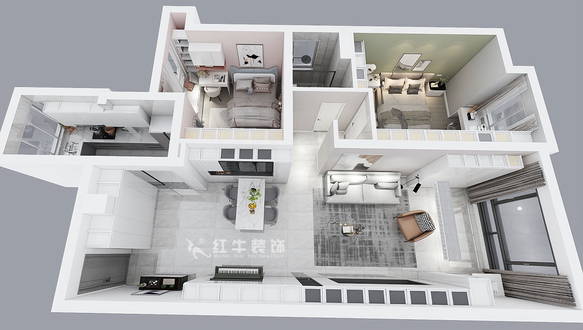 顧娟|中海塞納麗舍東苑9-2-803-105㎡-現(xiàn)代簡約風(fēng)格|2室2廳1衛(wèi)|舊房裝修|定制家|全包14