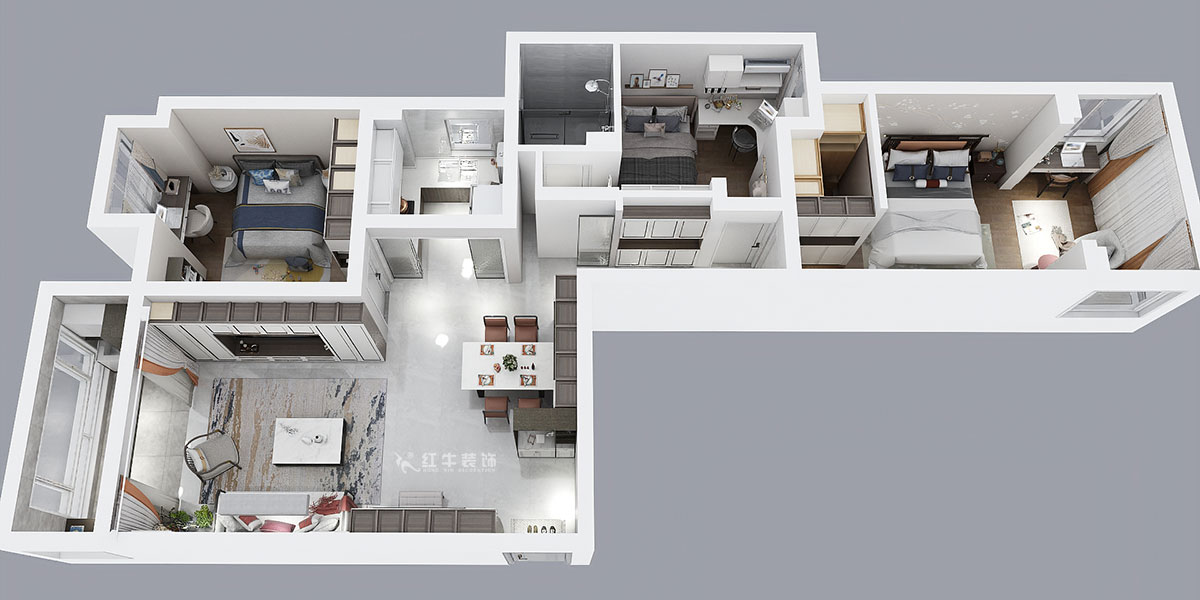 顧娟|御道嘉庭6-205-107㎡-中式風格|3室2廳1衛(wèi)|新房裝修|定制家|全包14